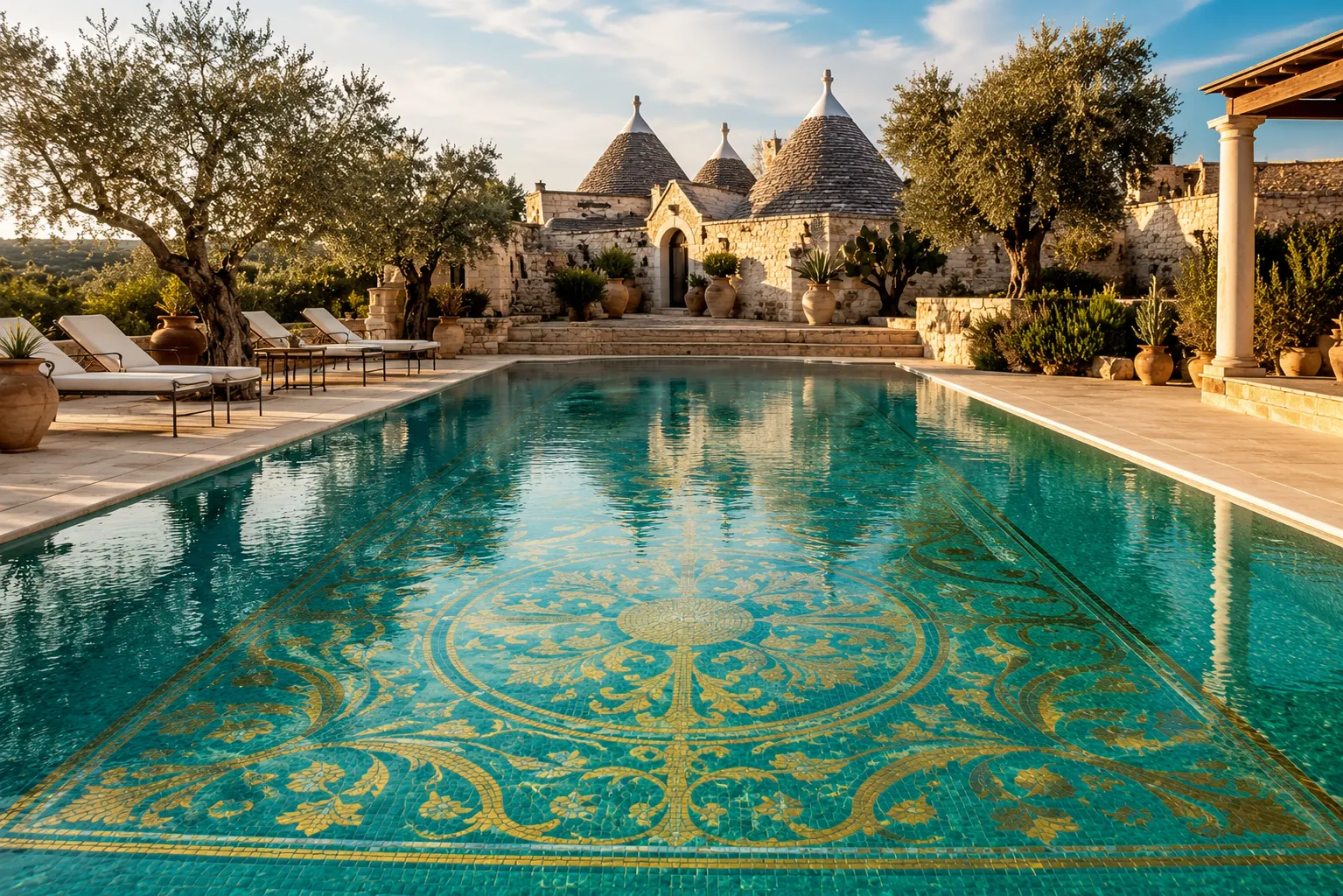 Masseria Dorata, Mosaico artesanal, Puglia, Italia